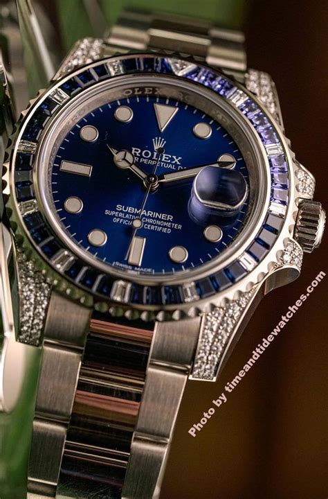 Rolex Submariner Date Sapphire and Diamond Set Blue Dial